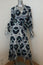 Alexis Wrap Dress Titus Gray/Navy Printed Silk Size Extra Small Long Sleeve Maxi