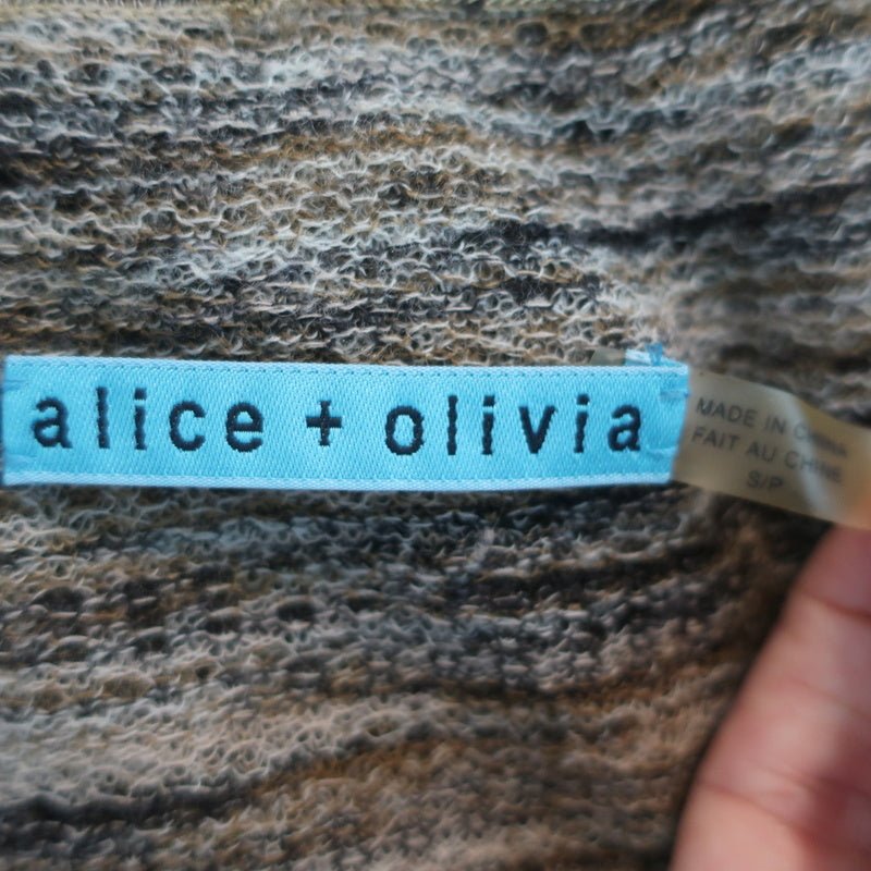 Alice + Olivia Drape Wrap Around Sweater Brown Space Dye Wool Size Small - Celebrity Owned