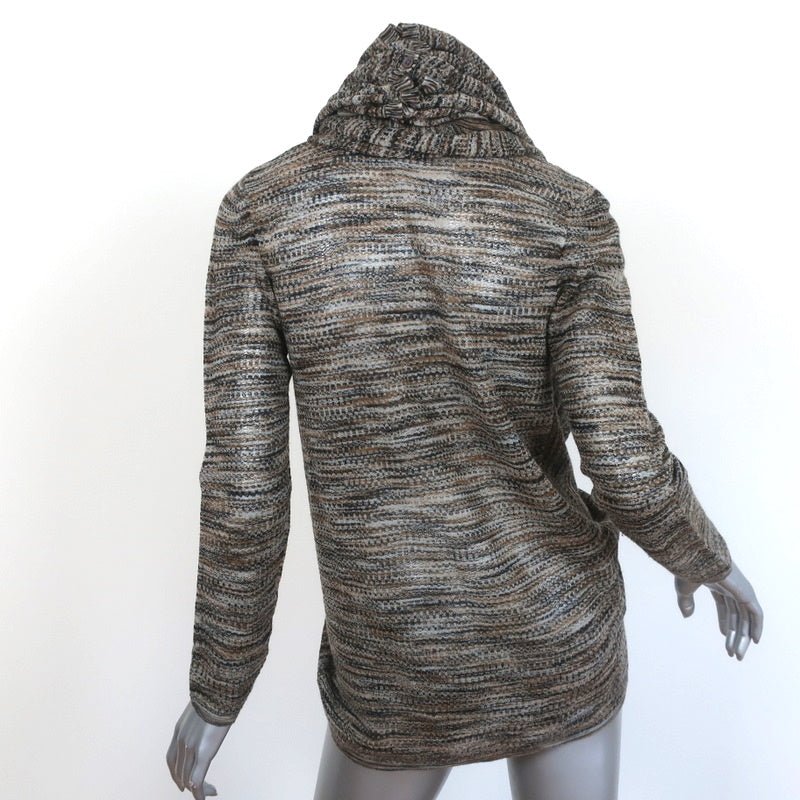 Alice + Olivia Drape Wrap Around Sweater Brown Space Dye Wool Size Small - Celebrity Owned