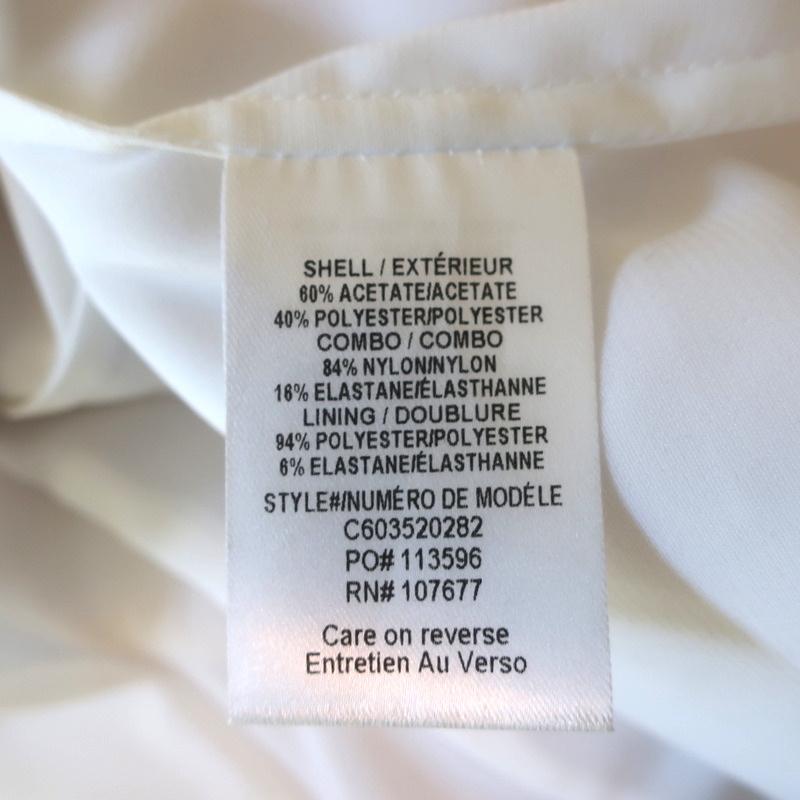 Alice + Olivia Dress Karman White Illusion Mesh &amp; Crepe Size 2 Sleeveless Midi - Celebrity Owned