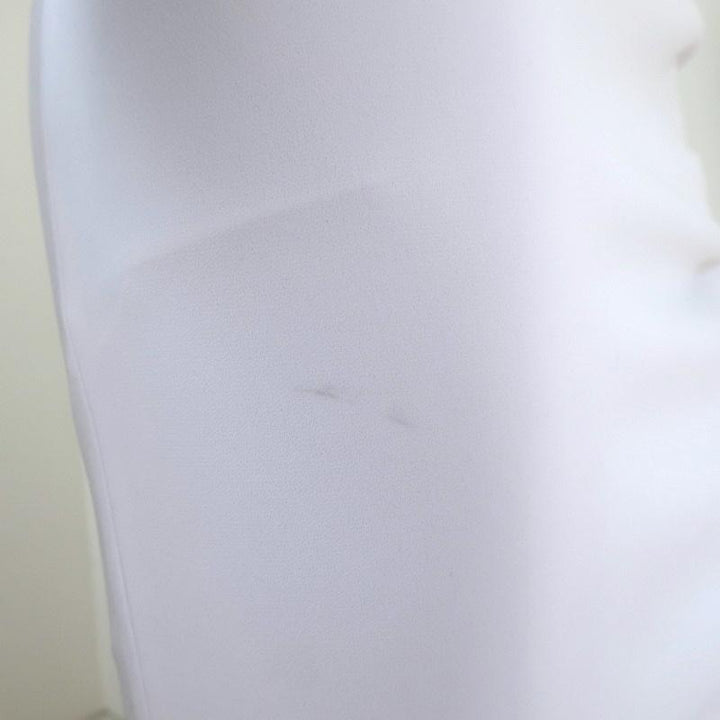 Alice + Olivia Dress Karman White Illusion Mesh &amp; Crepe Size 2 Sleeveless Midi - Celebrity Owned