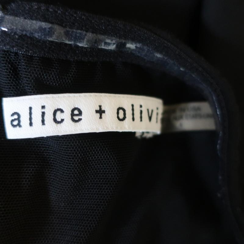 Alice + Olivia Off the Shoulder Mini Dress Carisi Black Stretch Jersey Size 4 - Celebrity Owned