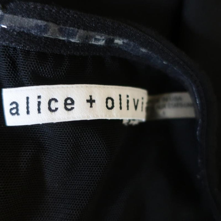 Alice + Olivia Off the Shoulder Mini Dress Carisi Black Stretch Jersey Size 4 - Celebrity Owned