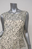 Alice + Olivia Peplum Dress Shovan Ivory/Black Lace & Crepe Open-Back Size 6 NEW - Celebrity Owned