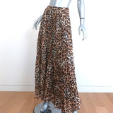 Alice + Olivia Pleated Maxi Skirt Katz Metallic Leopard Print Size 0 - Celebrity Owned
