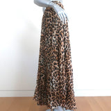 Alice + Olivia Pleated Maxi Skirt Katz Metallic Leopard Print Size 0 - Celebrity Owned