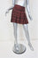 Alice + Olivia Pleated Tweed Mini Skirt Red/Black Wool-Blend Size 4
