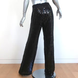 Alice + Olivia Racquel Sequin Wide Leg Pants Black Size 4 - Celebrity Owned