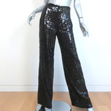 Alice + Olivia Racquel Sequin Wide Leg Pants Black Size 4 - Celebrity Owned