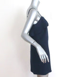 Alice + Olivia Ruffle Slip Dress Etta Navy Crepe Size Small Mini Dress - Celebrity Owned