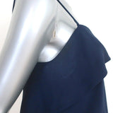 Alice + Olivia Ruffle Slip Dress Etta Navy Crepe Size Small Mini Dress - Celebrity Owned