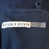 Alice + Olivia Ruffle Slip Dress Etta Navy Crepe Size Small Mini Dress - Celebrity Owned