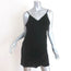 Alice + Olivia Slip Dress Kera Black Crushed Velvet Size 6 V-Neck Mini Dress