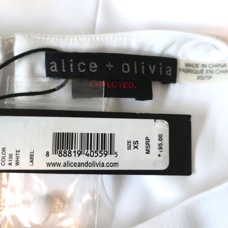 Alice + Olivia Tank Top Gayle White Crepe Size Extra Small NEW - Celebrity Owned