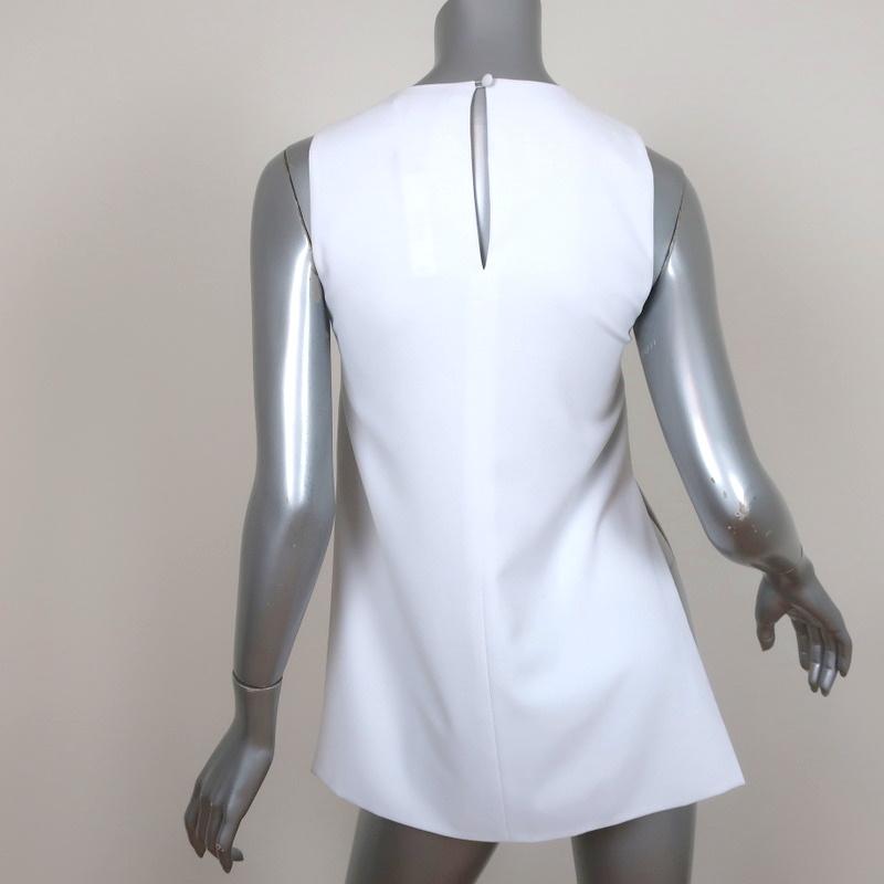 Alice + Olivia Tank Top Gayle White Crepe Size Extra Small NEW - Celebrity Owned