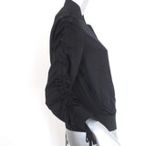 AllSaints Bomber Jacket Ellis Black Ruched Satin Size Small - Celebrity Owned