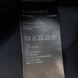 AllSaints Bomber Jacket Ellis Black Ruched Satin Size Small - Celebrity Owned