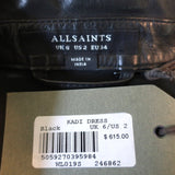 AllSaints Kadi Leather Dress Black Size US 2 Long Sleeve Mini NEW - Celebrity Owned