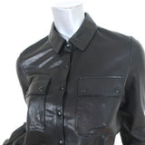 AllSaints Kadi Leather Dress Black Size US 2 Long Sleeve Mini NEW - Celebrity Owned