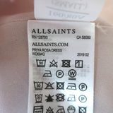 AllSaints Wrap Dress Priya Rosa Pink Printed Chiffon Size Small Sleeveless Mini - Celebrity Owned