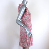 AllSaints Wrap Dress Priya Rosa Pink Printed Chiffon Size Small Sleeveless Mini - Celebrity Owned