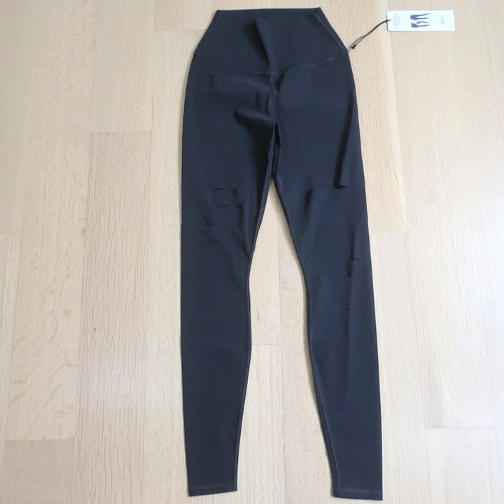 Alo Yoga High-Waist Ripped Warrior Leggings Black Size Small NEW - Celebrity Owned