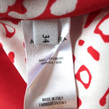 Altuzarra Blouse Chika Red/White Bandana Print Silk Size 34 Long Sleeve Shirt - Celebrity Owned