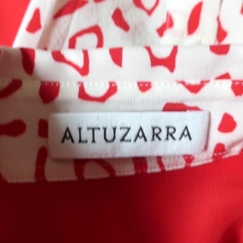 Altuzarra Blouse Chika Red/White Bandana Print Silk Size 34 Long Sleeve Shirt - Celebrity Owned
