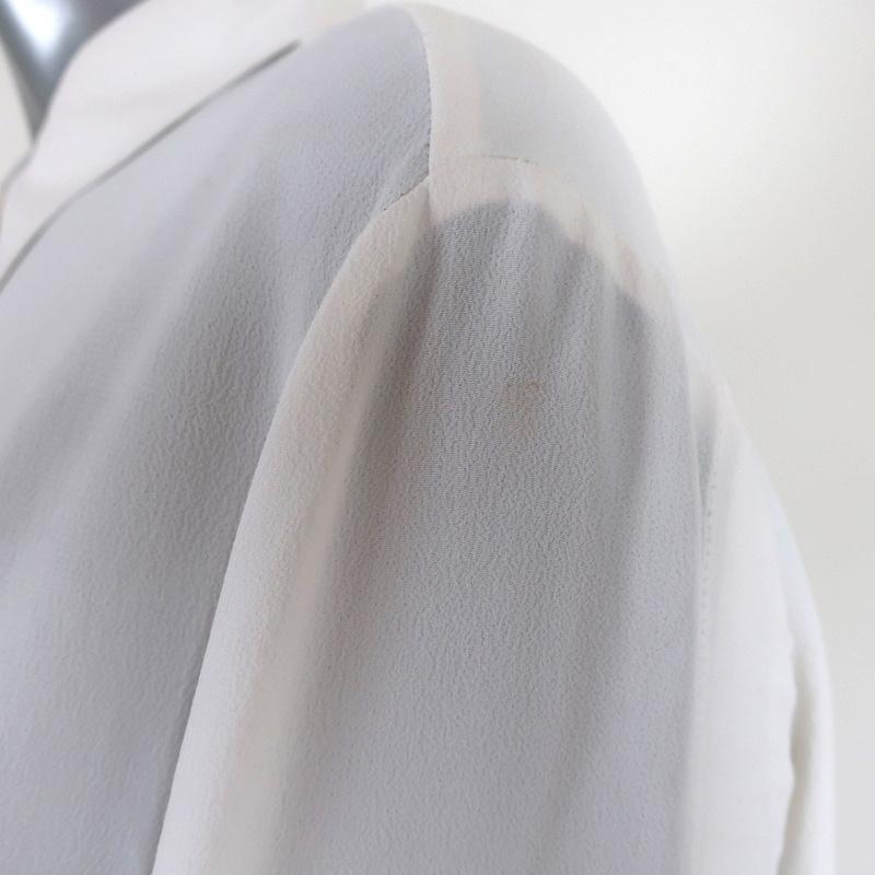 Altuzarra Blouse Garcia White Ruched Crepe Size 44 Asymmetric Button Front Shirt - Celebrity Owned