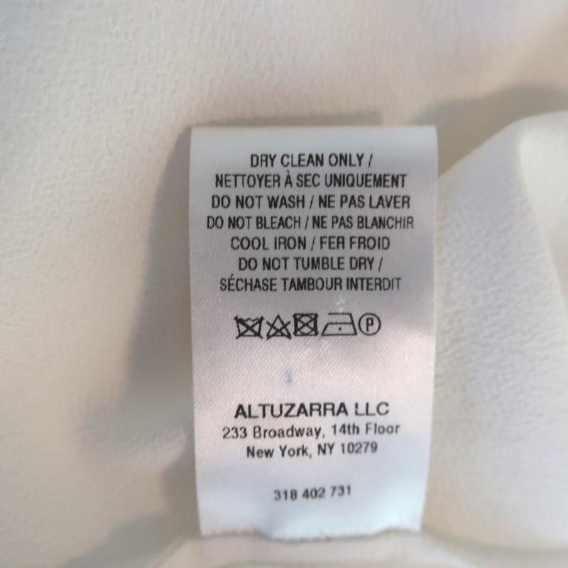 Altuzarra Blouse Garcia White Ruched Crepe Size 44 Asymmetric Button Front Shirt - Celebrity Owned