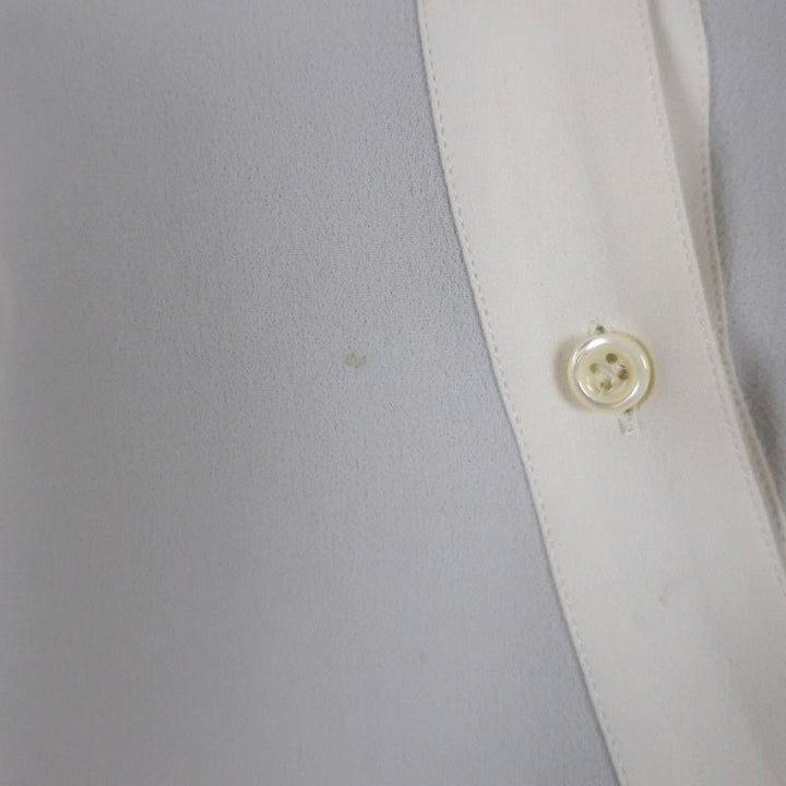 Altuzarra Blouse Garcia White Ruched Crepe Size 44 Asymmetric Button Front Shirt - Celebrity Owned