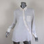 Altuzarra Blouse Garcia White Ruched Crepe Size 44 Asymmetric Button Front Shirt