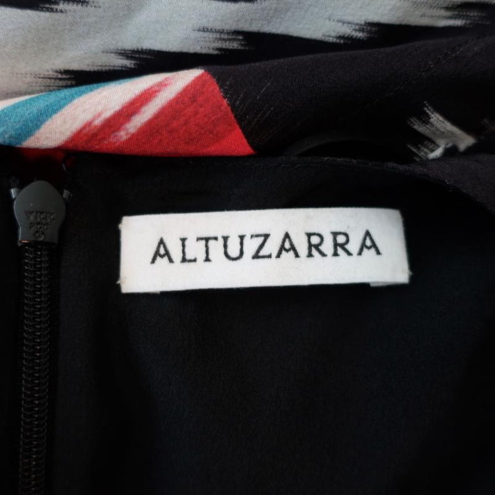 Altuzarra Dress Parrot Ikat Printed Silk Chiffon Size 36 Sleeveless Shift - Celebrity Owned