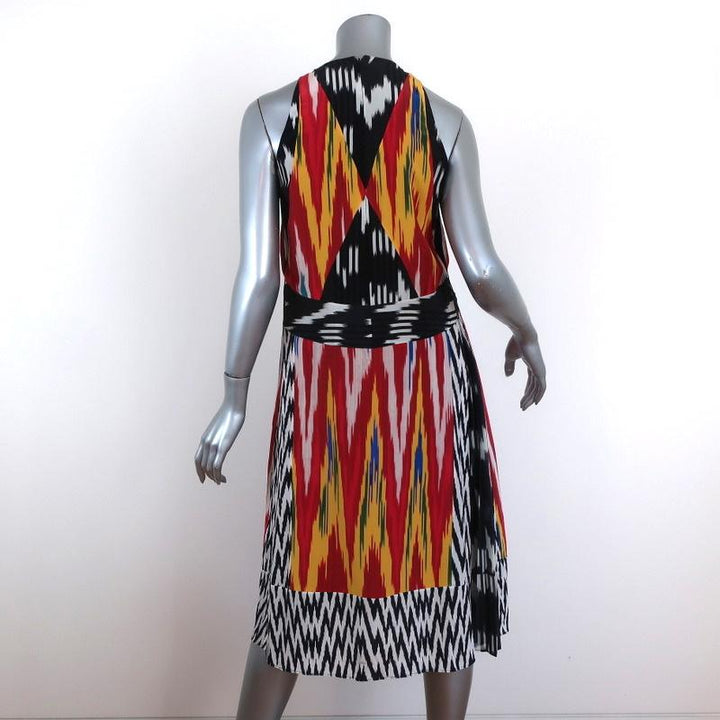 Altuzarra Dress Parrot Ikat Printed Silk Chiffon Size 36 Sleeveless Shift - Celebrity Owned