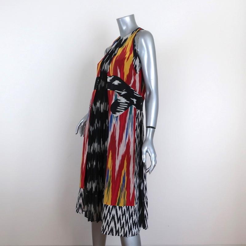 Altuzarra Dress Parrot Ikat Printed Silk Chiffon Size 36 Sleeveless Shift - Celebrity Owned