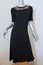 Altuzarra Dress Sylvia Black Floral-Embroidered Crepe Size 36 Half-Sleeve Midi