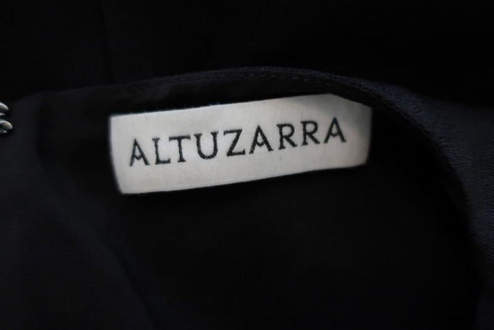 Altuzarra Dress Sylvia Black Floral-Embroidered Crepe Size 36 Half-Sleeve Midi - Celebrity Owned