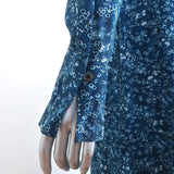 Altuzarra Midi Dress Martha Teal Printed Silk Size 42 Long Sleeve V-Neck NEW - Celebrity Owned