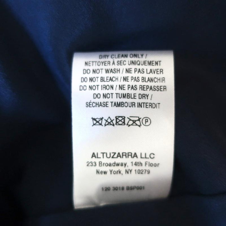 Altuzarra Midi Dress Martha Teal Printed Silk Size 42 Long Sleeve V-Neck NEW - Celebrity Owned