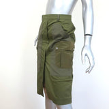 Altuzarra Military Pencil Skirt Kent Army Green Size 38 NEW - Celebrity Owned