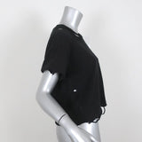 Amiri Cropped Slash Tee Black Cotton Size Extra Small Short Sleeve Top - Celebrity Owned