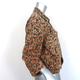 AMO Jacket Lulu Leopard Print Denim Size Medium NEW - Celebrity Owned