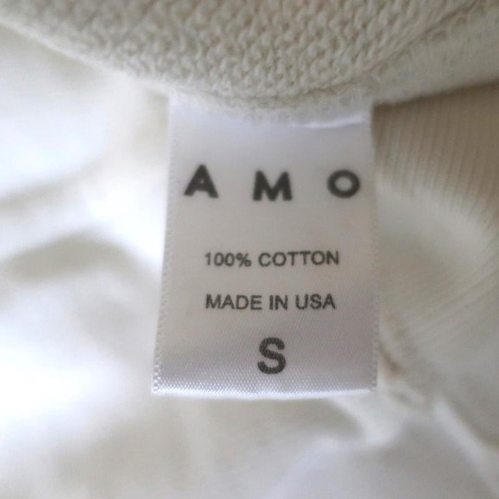 AMO Loved Sweatshirt White Distressed Cotton Size Small Crewneck Pullover - Celebrity Owned