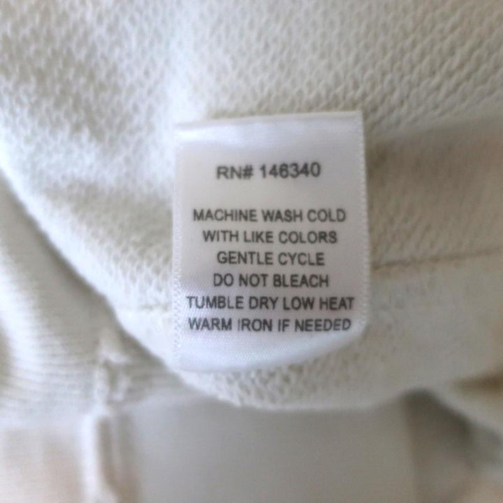 AMO Loved Sweatshirt White Distressed Cotton Size Small Crewneck Pullover - Celebrity Owned