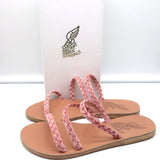 Ancient Greek Sandals Alkmini Slides Dusty Pink Braided Velvet Size 38 NEW - Celebrity Owned