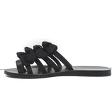 Ancient Greek Sandals Hara Bow Slide Sandals Black Satin Size 38 - Celebrity Owned