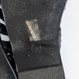 Ancient Greek Sandals Helene Slides Black Braided Leather Size 38 - Celebrity Owned