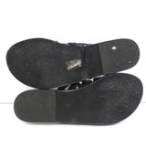 Ancient Greek Sandals Helene Slides Black Braided Leather Size 38 - Celebrity Owned