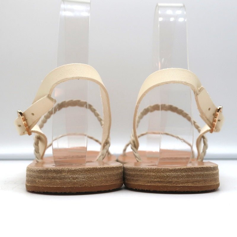 Ancient Greek Sandals Irida Slingback Sandals Off-White Braided Leather Size 38 - Celebrity Owned