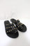 Ancient Greek Sandals Niki Nails Sandals Black Leather Size 36 Flat Slides NEW